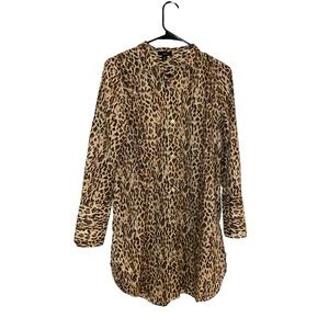 J Crew leopard print shirt dress